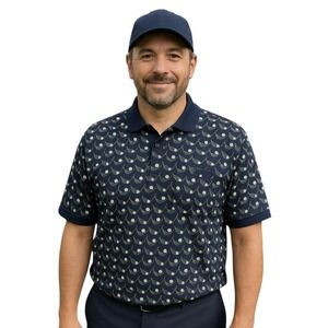 NWT-Columbia Golf Print Polo in Blue – Size‎ XL